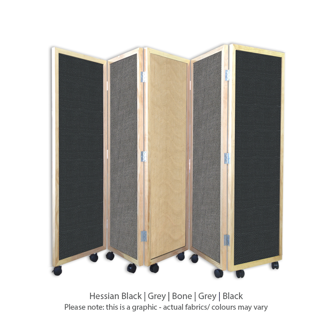 MOBILE DISPLAY SCREEN-CONCERTINA | 5 Sections | Hessian image 1
